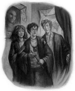 Harry, Ron, Hermione, Harry Potter series illustration